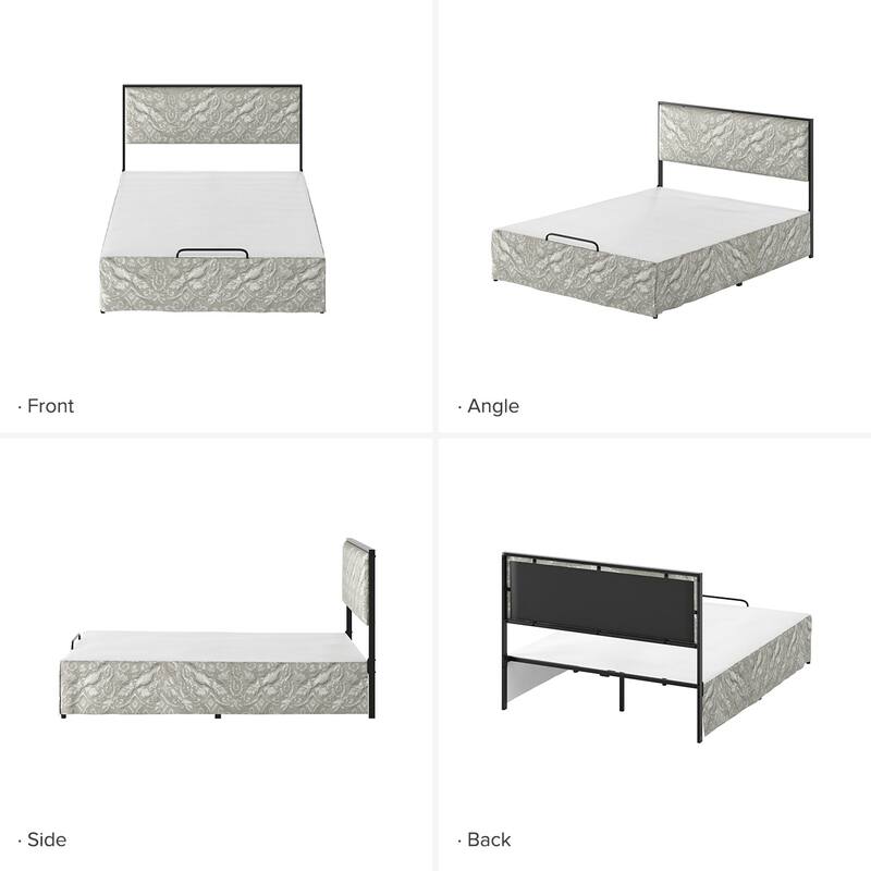Oliver Modern Washable Slipcover Bed Upholstered Metal by HULALA HOME