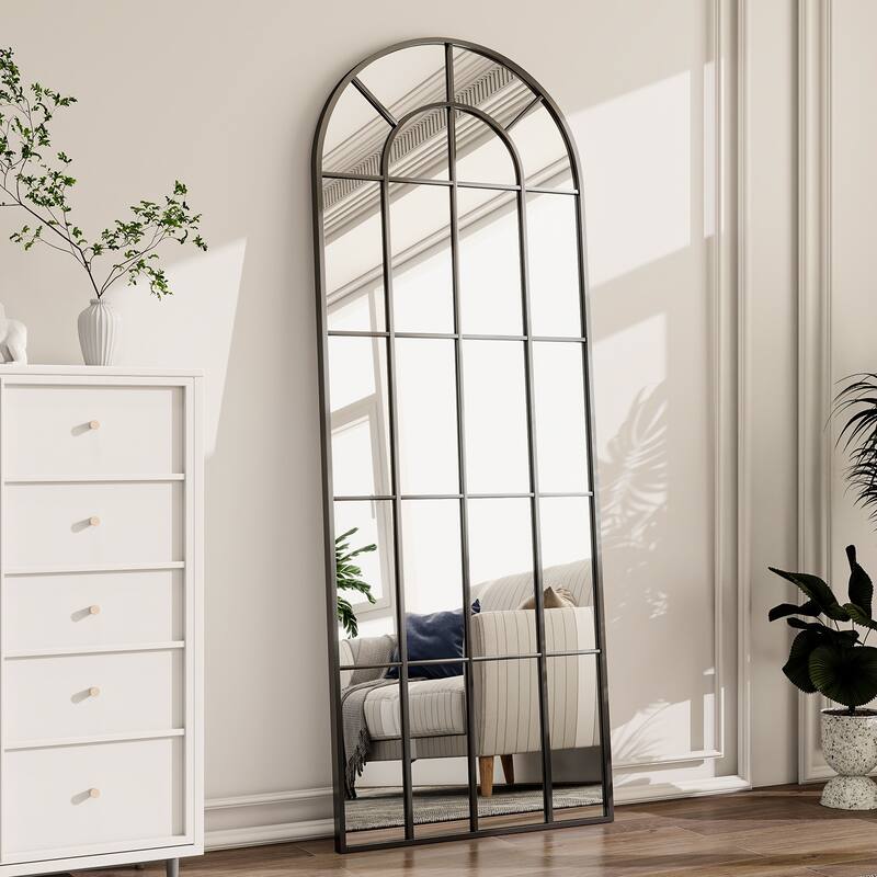 Windowpane Full Length Metal Wall Mirror