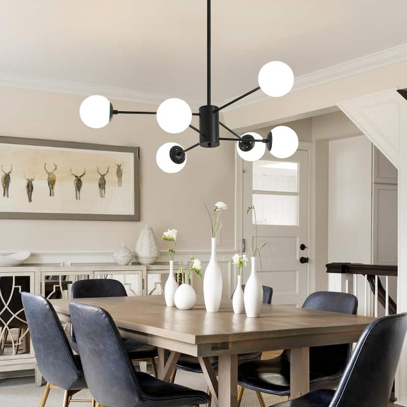 Matte Black 12-light Sputnik Chandelier