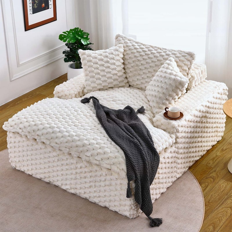 51-Inch Comfort-Bearing Sofa with Two Pillows and One Backrest,Ideal for Bedrooms and Living Rooms in Various Styles