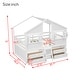 preview thumbnail 5 of 26, Full Size House-shaped Loft Bed with House Roof Frame Skylight Windows 4 Storage Drawers Guardrails and Stairs for Kids' Room