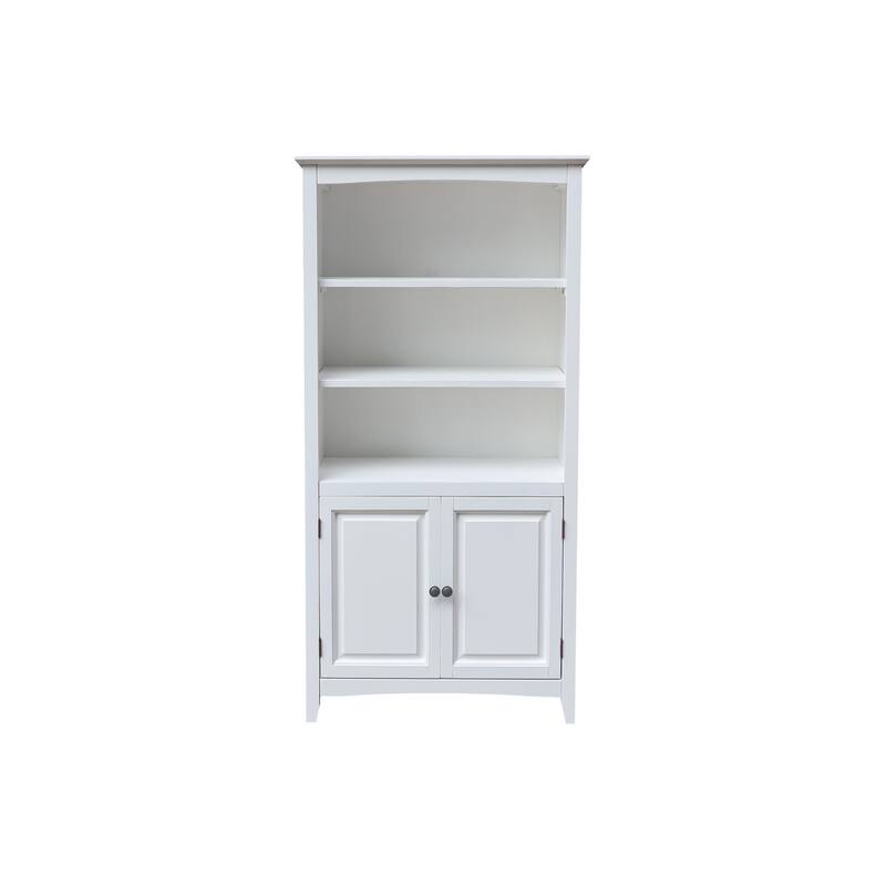 72-inch Shaker Bookcase - White