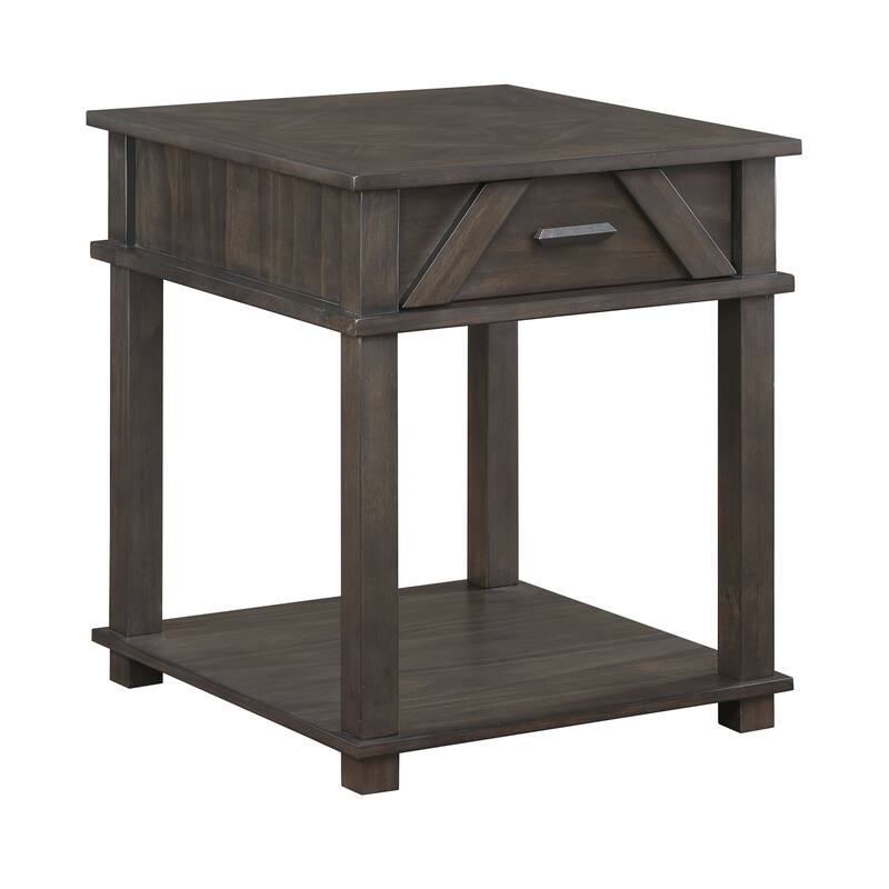 Varlet Rectangular Wood End Table - Brown