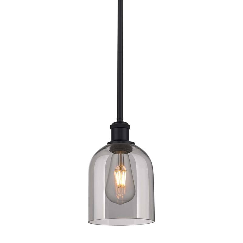 Innovations Lighting 516-1S-10-6 Bella Pendant Bella 6" Wide Mini - Matte Black / Light Smoke