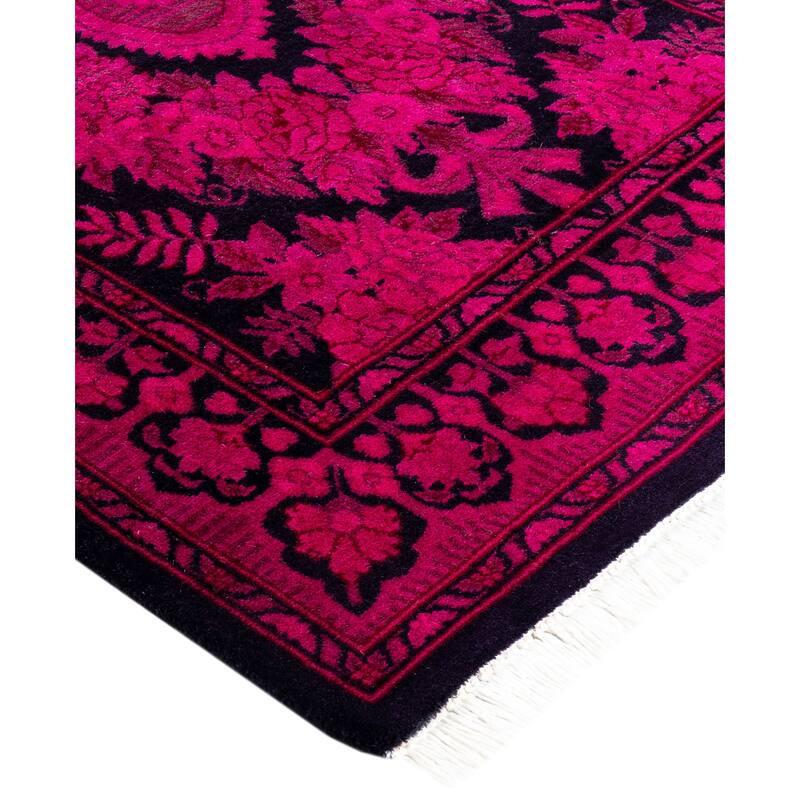 Overdyed One-of-a-Kind Hand-Knotted Area Rug - Pink - 2' 6" x 12' 3"