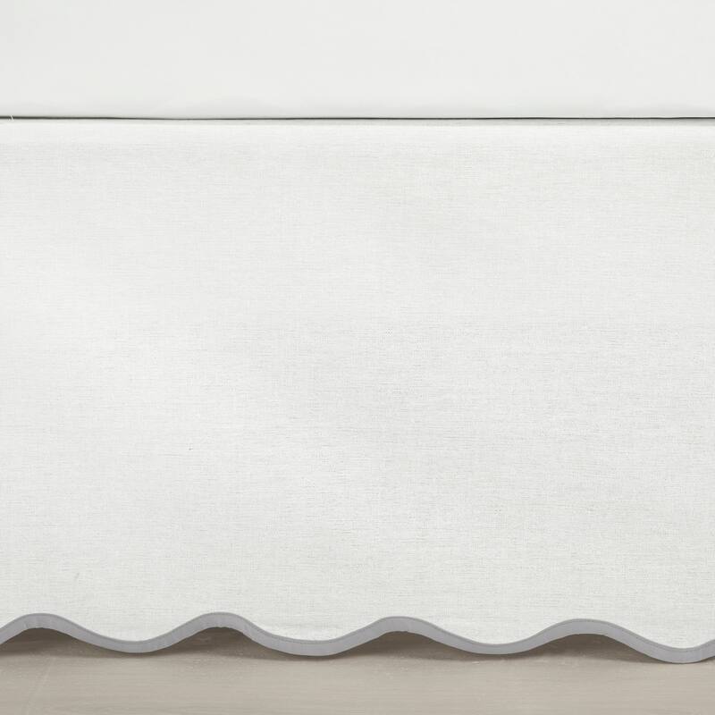 Lush Decor Coastal Chic Scallop Edge Bed Skirt Single - Queen - Grey