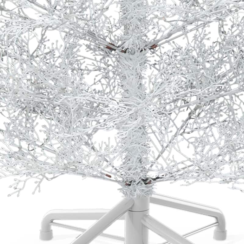 6 /7.5 FT Prelit White Artificial Birch Christmas Tree with Remote