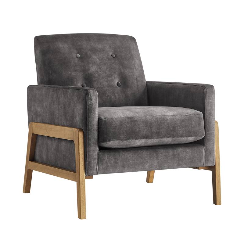 Margrate Wood Arm Tufted Back Accent Chair by Greyson Living