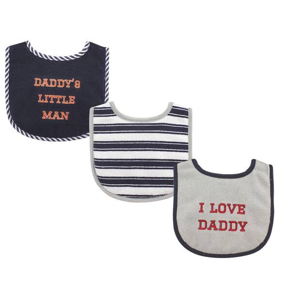 slide 1 of 1, Luvable Friends Baby Boy Cotton Drooler Bibs with Fiber Filling 3pk, Blue Daddy, One Size - Boy Daddy 3-Pack - One Size One Size - Boy Daddy 3-Pack