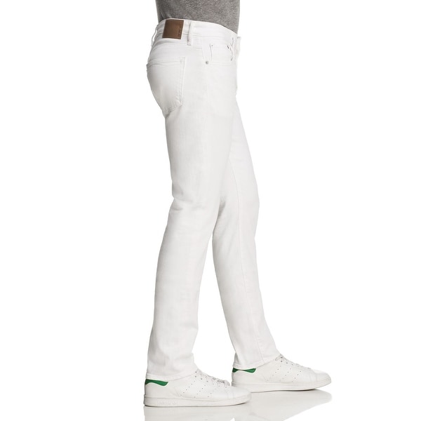 white slim straight jeans