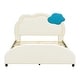preview thumbnail 3 of 9, Full Size Cute Cloud Shaped Upholstered Platform Bed with Embedded Light Stripe