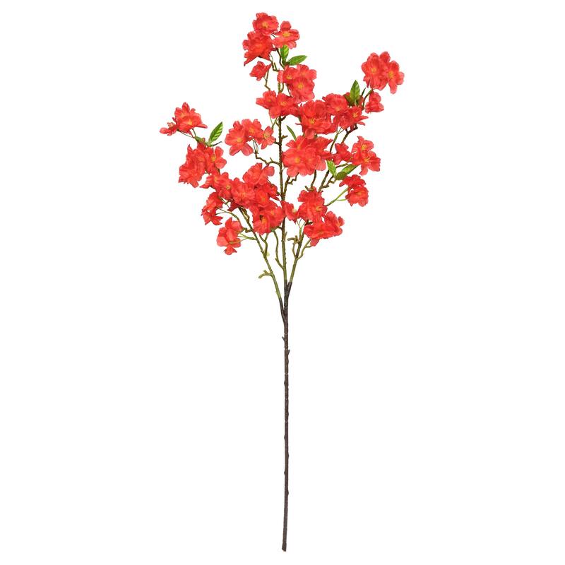 Set of 3 Red Artificial Spring Cherry Blossom Flower Stem Spray 40in - 40" L x 10" W x 5" DP - Red - 40" L x 10" W x 5" DP