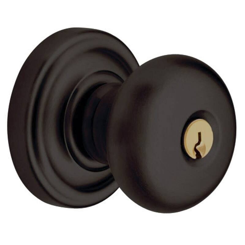 Baldwin Classic Style Keyed Entry Door Knob Set with Classic Rosette - Oil Rubbed Bronze