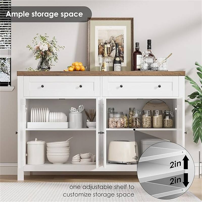 Buffet Sideboard Cabinet - 15.7"D x 55.1"W x 35.4"H