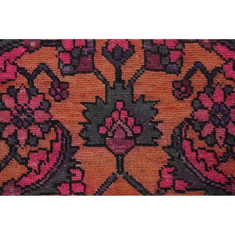 Over-Dyed Sirjan Persian Vintage Runner Rug Handmade Wool Carpet - 3'11"x 9'10"