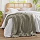 preview thumbnail 66 of 93, Madison Park Hand Made Chunky Double Knit Throw Blanket Grey