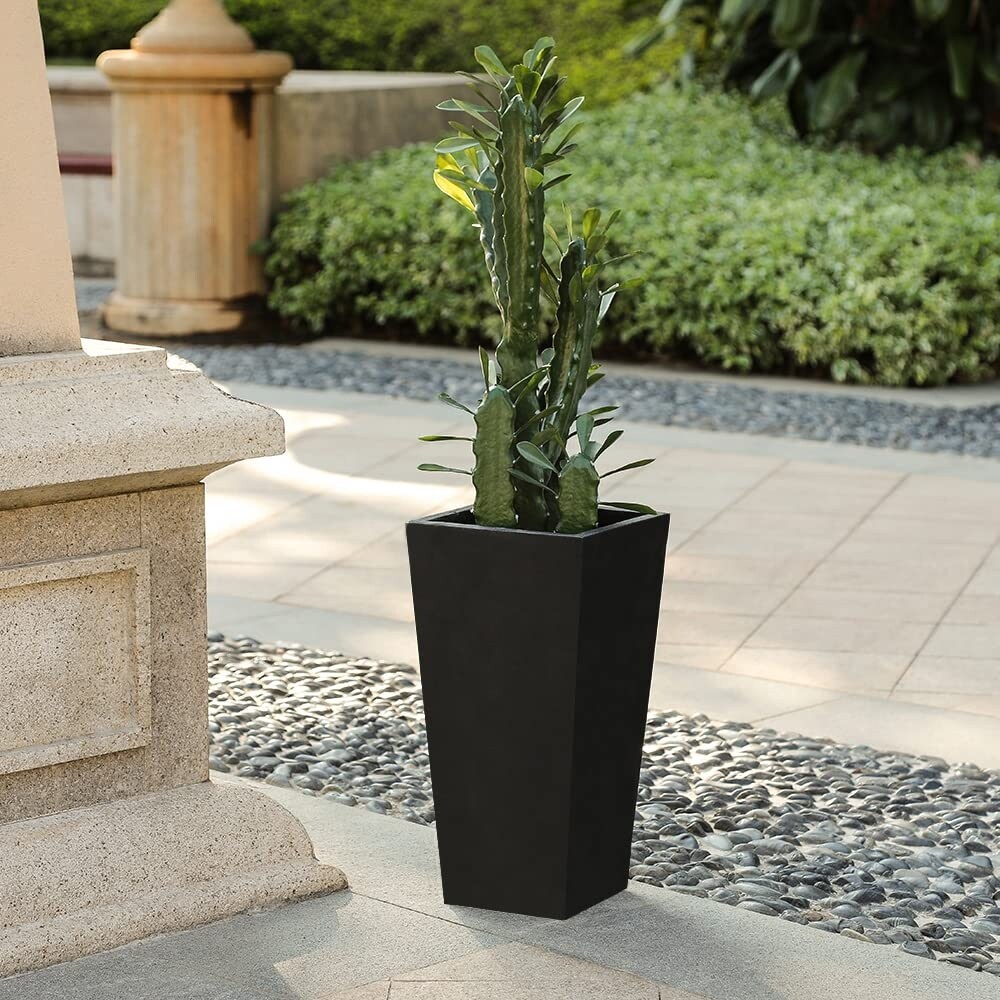 Tall Tapered Square Indoor & Outdoor MgO Planter - Overstock