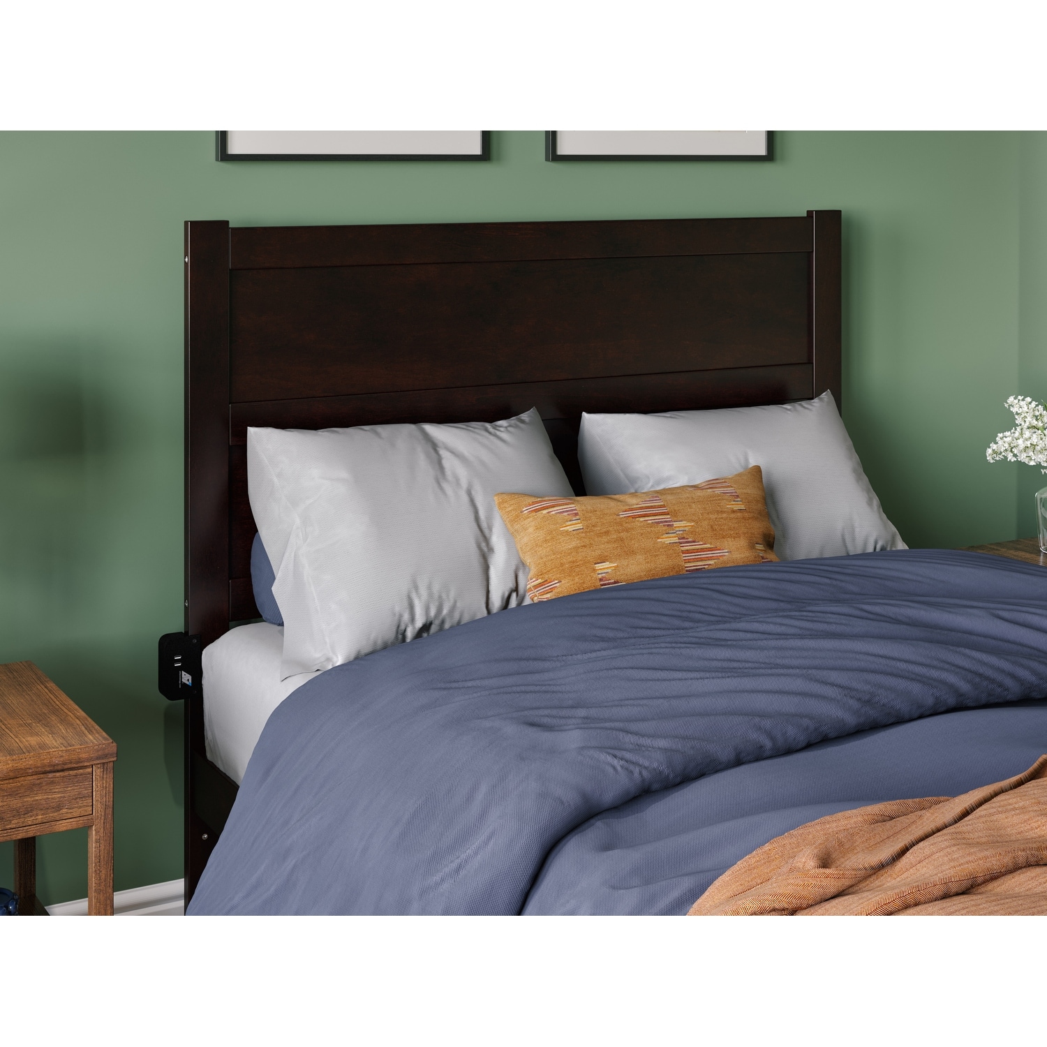 Espresso shop king headboard