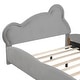 preview thumbnail 17 of 57, Velvet Platform Bed with Bear Shaped Headboard