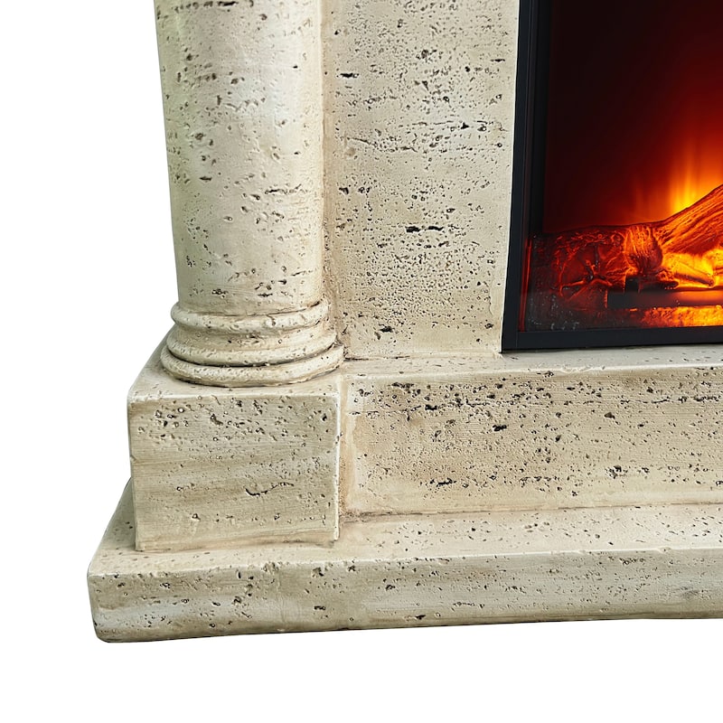 44.5" MGO Freestanding Mantel with 23" Electric Fireplace Insert for Living Room & Bedroom