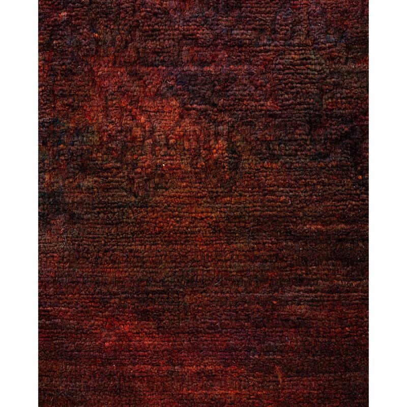 Overdyed One-of-a-Kind Hand-Knotted Area Rug - Orange - 3' 0" x 7' 10"
