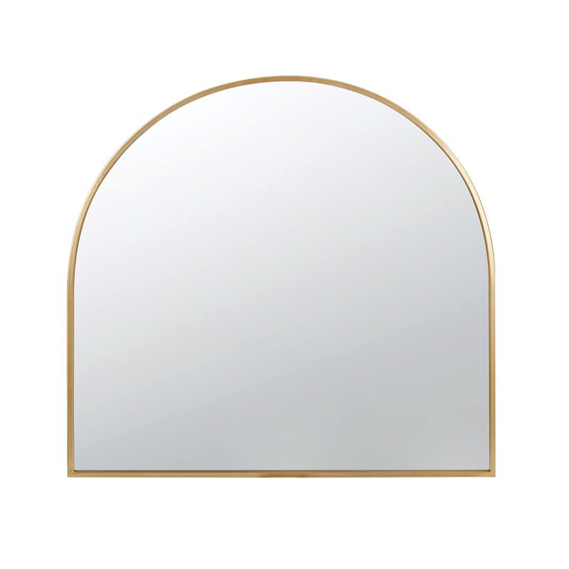 Rounded Arch Top Frame Wall Mirror - 33" - Gold