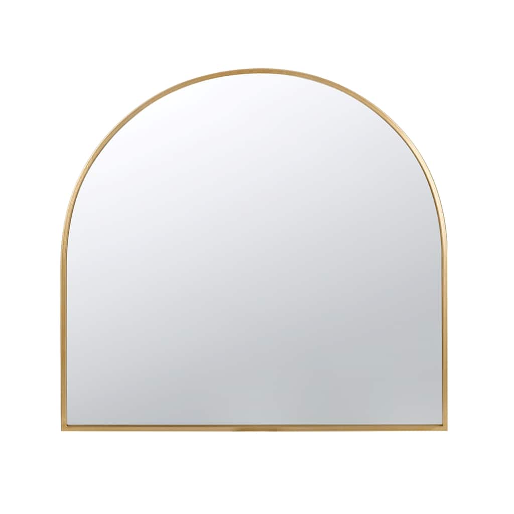 Rounded Arch Top Frame Wall Mirror - 33" - Gold