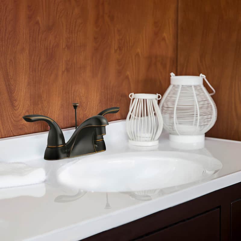 Design House Double Handle Bathroom Faucet with Metal Lever Handles