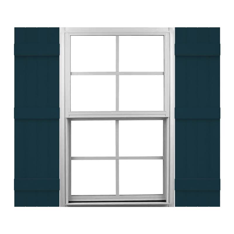 Mid-America Vinyl, Standard Size Four Board Joined Shutters - 14"W x 59"H - 166 - Midnight Blue