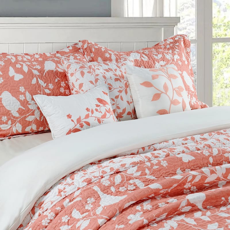 Serenta Birdsong 6-piece Quilted Bedspread Coverlet Set