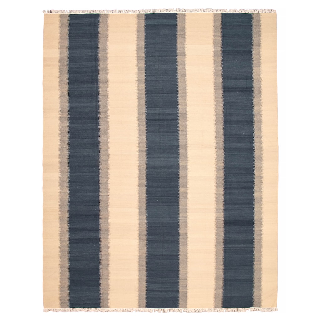 ECARPETGALLERY Flat-Weave Ankara FW Cream Wool Kilim - 12'0 x 14'11