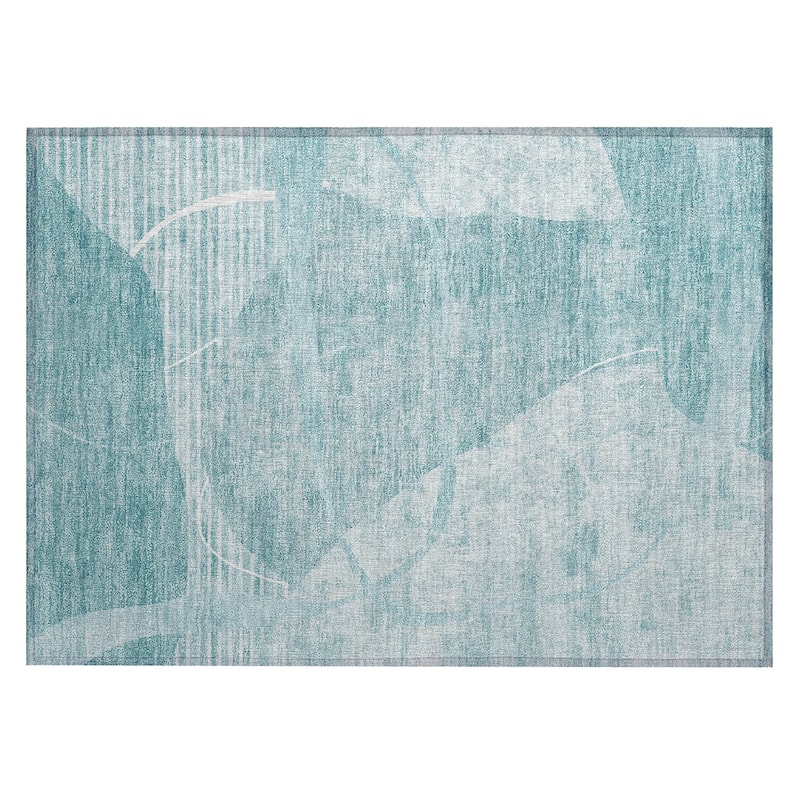 Machine Washable Indoor/ Outdoor Chantille Abstract Modern Rug