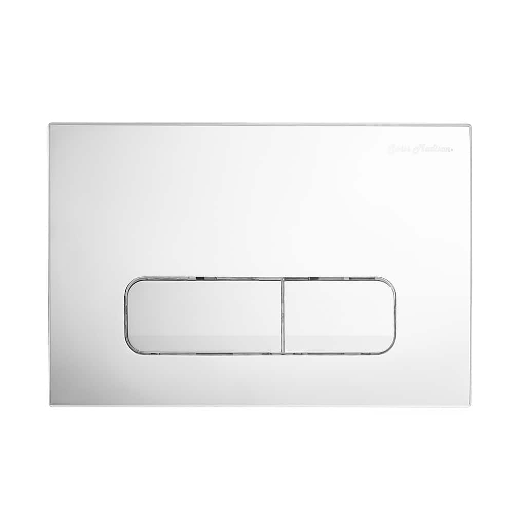 Wall Mount Dual Flush Actuator Plate With Rectangle Push Buttons In Polished Chrome - 9.65" x 6.5" 0.5"