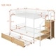 preview thumbnail 9 of 16, Twin over Full Metal Bunk Bed with Drawer and Lateral Storage Ladder and Wardrobe, White