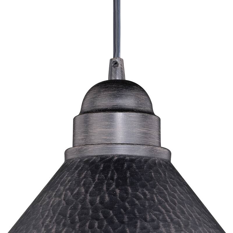 Farmhouse Pendant Light - 1-Light Barn Dome Fixture - Indoor Outdoor Ceiling Light - Aged Black Finish - 106.5