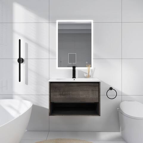 Eimi 30 Inch Bathroom Vanity Side Cabinet with White Ceramic Top
