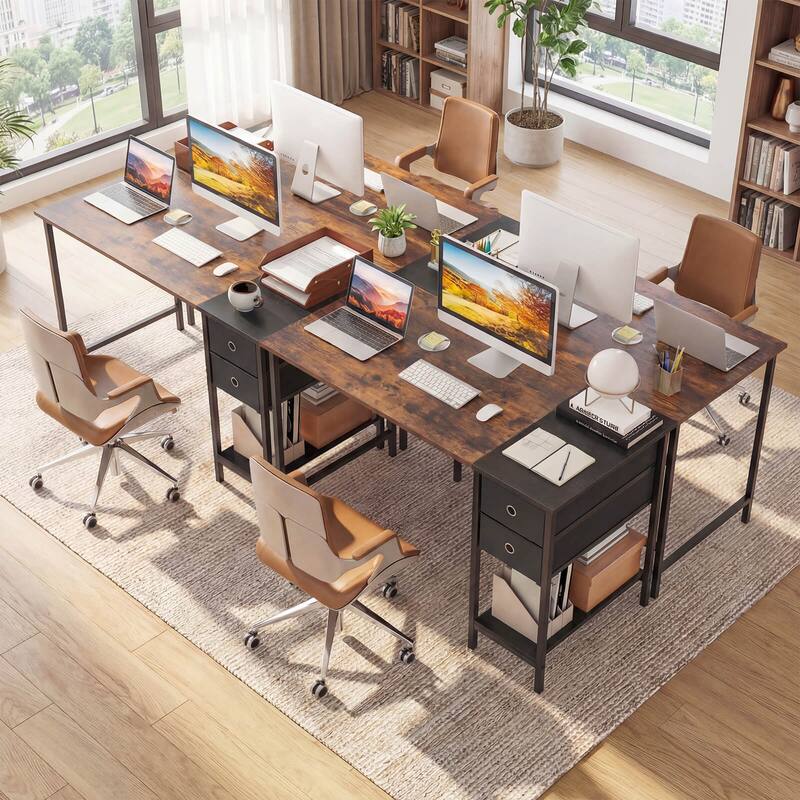 Costway 48” Computer Desk Industrial Home Office Desk with Open