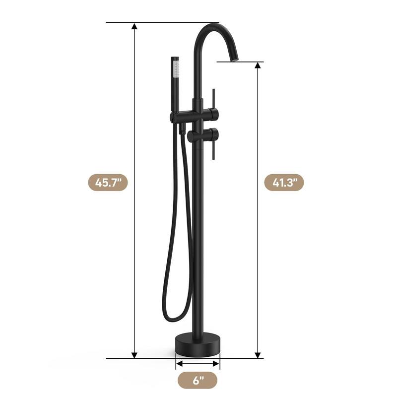 Freestanding Bathtub Faucet, Floor-Mount Tub Filler Chrome