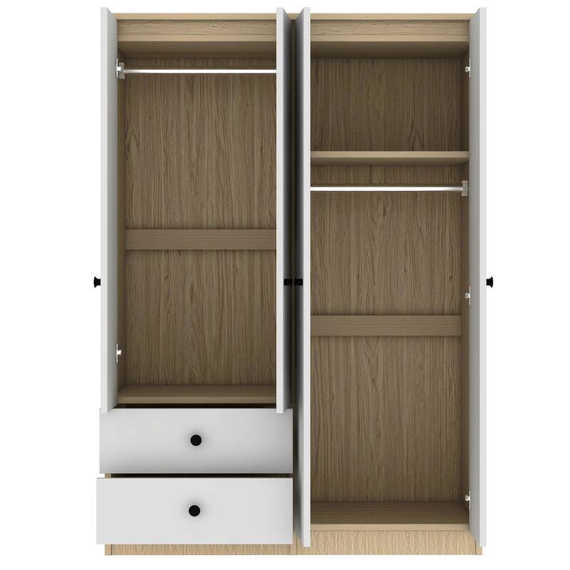 4 Door Wardrobe Closet with Drawers