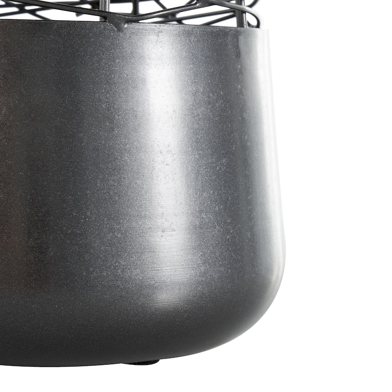 Metal Abstract Intertwined Wire Decorative Vase with Solid Matte Base - Black - Roche River Decor