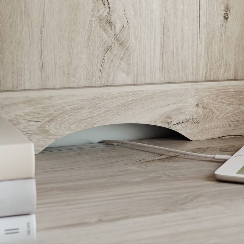 Wood Library Hutch with Adjustable Shelves, Brown - 32.87" W x 13.62" D x 40.04" H