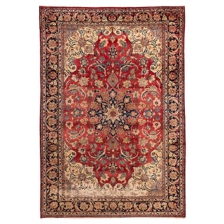 ECARPETGALLERY Hand-knotted Antalya Vintage Red Wool Rug - 7'7 x 11'2