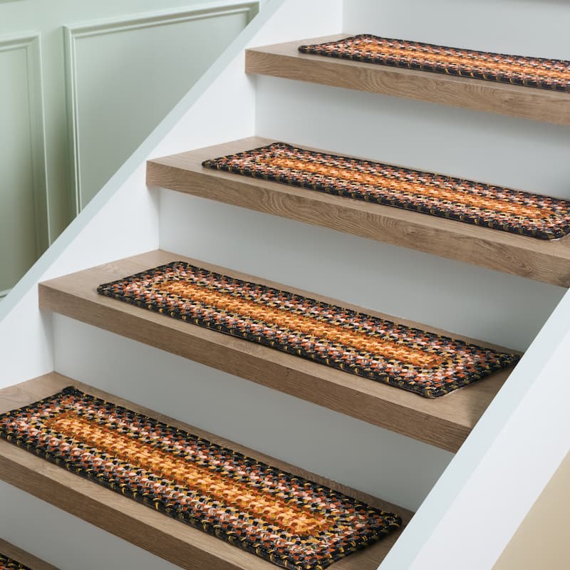 SAFAVIEH Tomoo Handmade Braided Stair Treads - Non-Slip Stair Rugs for Hallways & Entryways