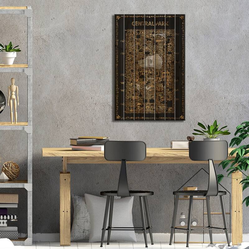 Glam New York Collection-Central Park Print On Wood by Rafael Esquer - Multi-Color