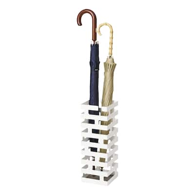Yamazaki Home Umbrella Stand - Two Styles, Steel, Square, Holds 4 umbrellas - L 5.91 x W 5.91 x H 16.93 inches