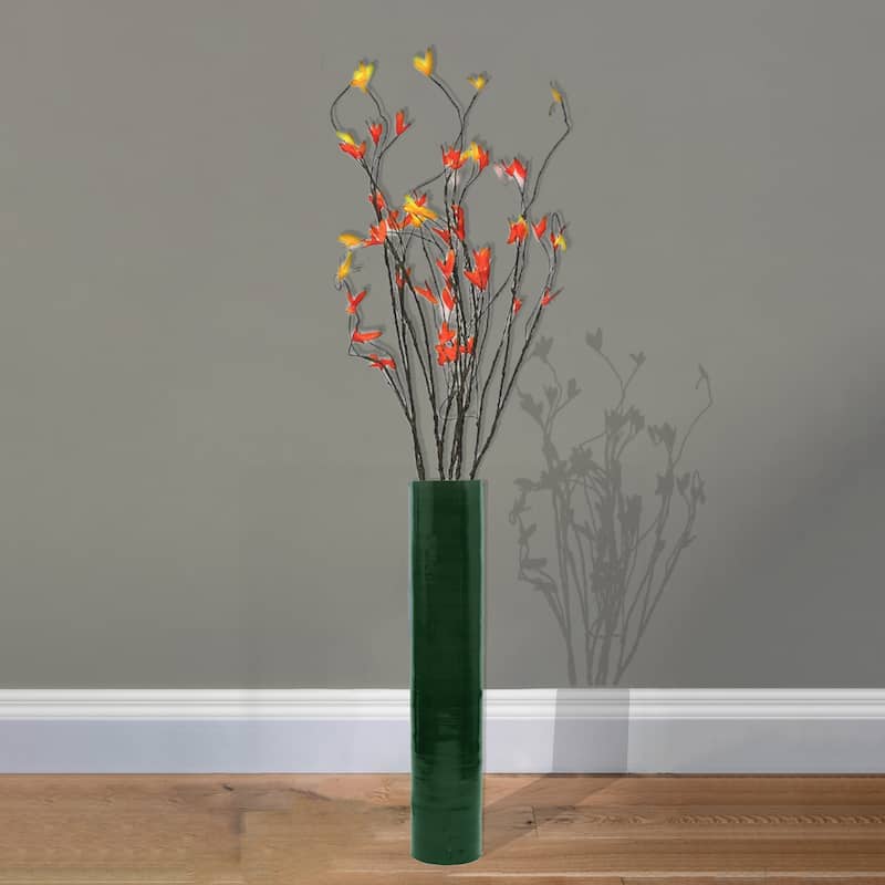 30-Inch-Tall Decorative Contemporary Bamboo Display Floor Vase - Cylinder Shape - Stylish Home Decor Accent - Modern Tall Vase