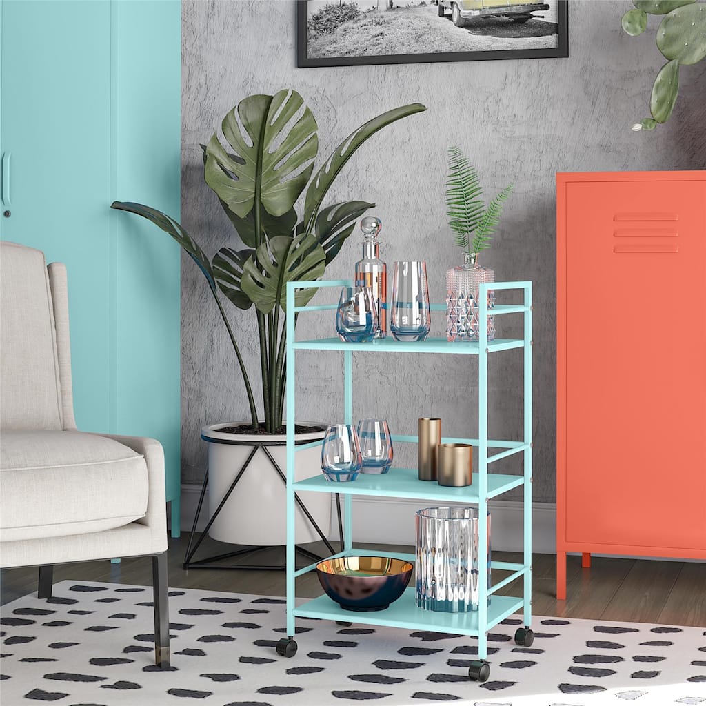 The Novogratz Cache Metal Rolling Cart