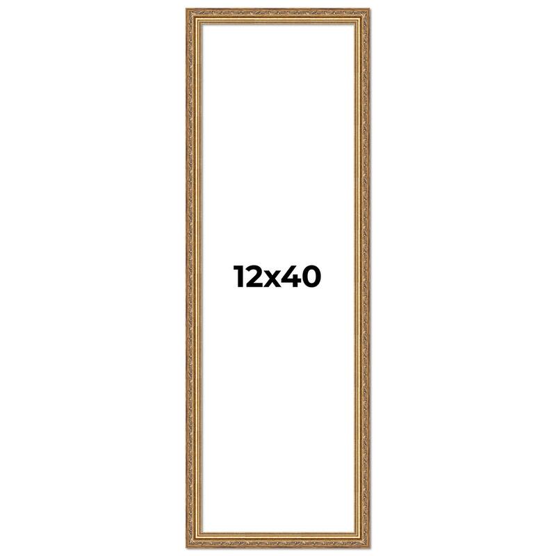 12x40 Frame Red Solid Wood Picture Frame Width 1.75 Inches | Interior Frame Depth 1 13/16 Inches