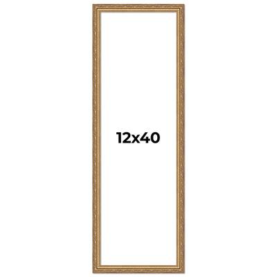 12x40 Frame Red Solid Wood Picture Frame Width 1.75 Inches | Interior Frame Depth 1 13/16 Inches