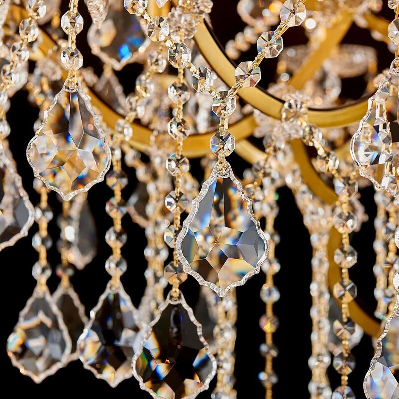 KAYLA Large Crystal Chandelier-12/24-Light Chandelier Light Fixture Modern Maria Theresa Crystal Chandeliers